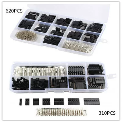 620PCS 310PCS 2.54mm DuPont разъем головы штекера корпус с концевым подсоединением