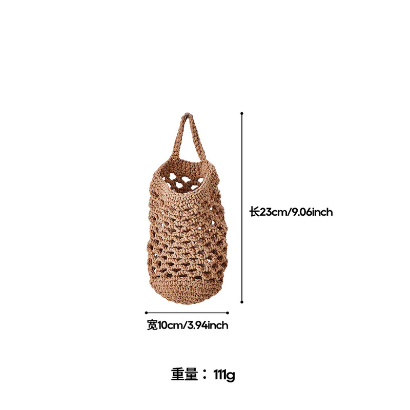 手工编织网兜可挂绳厨房姜蒜收纳兜墙壁装饰悬挂蔬菜水果蓝收纳兜|undefined