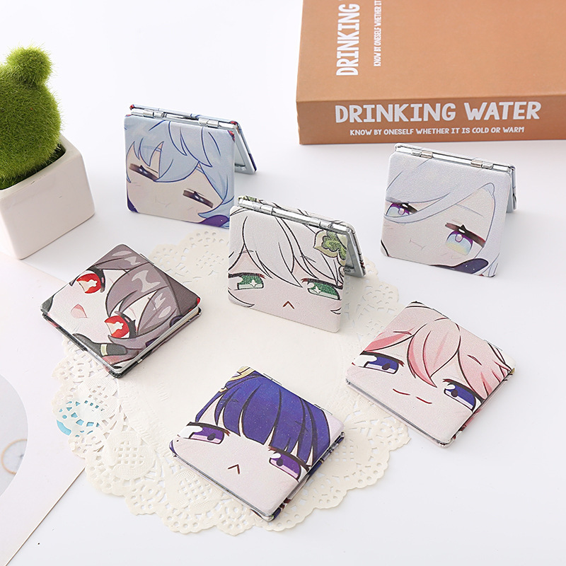 Lindo espejo pequeño Sanrio Kulomi espejo de maquillaje portátil de alto valor espejo de maquillaje portátil dormitorio de estudiantes espejo de maquillaje plegable