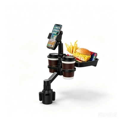 Multifunctional upgraded version of the: Car cup holder/beverage holder - d06-car-mounted-tray-and-cup-holder