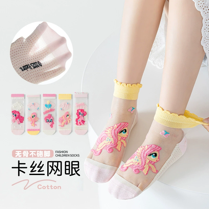 П Pony, летние ультратонкие носки-салфеты cartoon stockings, колготки, средняя длина
