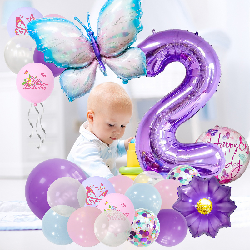 Casual Cute Letter Butterfly Aluminum Film Birthday Festival Balloons display picture 6