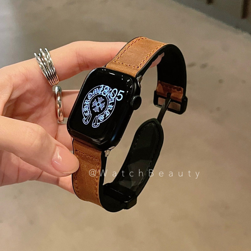 High-End Retro Leather Magnetic Buckle Apple Watch Strap Suitable for Apple Watch 11Iwatch10Se High-End Retro Leather Magnetic Buckle Apple Watch Strap Suitable for Apple Watch 11Iwatch10Se