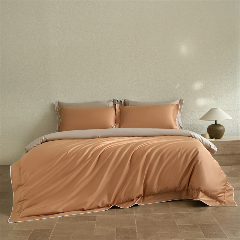 Duvet Cover Set With Fitted Sheet Cotton Bedding Four Piece Set_voghion.com