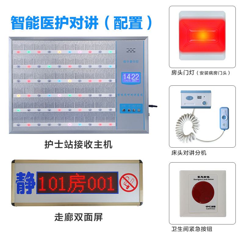 医院养老院隔离病房方舱医院床头有线呼叫器医护双向语音对讲系统
