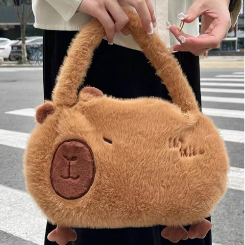 Foreign Trade Plush Toy Capybara Plush Bag Hand-held Crossbody Zero Wallet Grabber Doll Storage