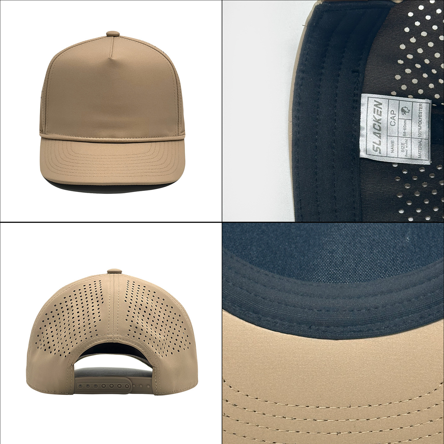 Cinco sombreros de béisbol de poliéster para hombres y mujeres secado rápido sombrero de conductor de camión con cuerda perforación ventilada sombrero de boca de pato al aire libre