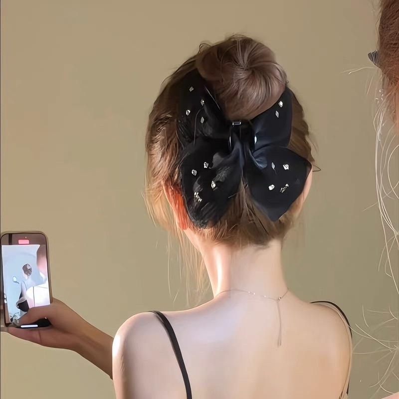 スーパーフェアリー絶妙な明るい糸の輝くダイヤモンドバタフライクリップ、優しい気質のチュールヘアクリップ、後頭部のヘアシャーククリップヘッドドレス|undefined