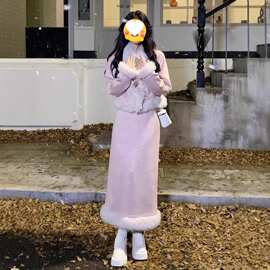 25秋冬季女装冬裙连衣裙两件套法式富家千金韩剧穿搭小香风套装裙