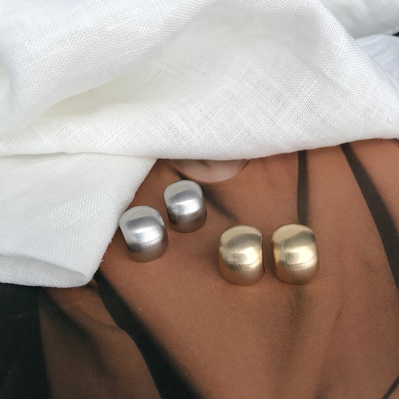 Retro Geometric Copper Plating Ear Studs 1 Pair