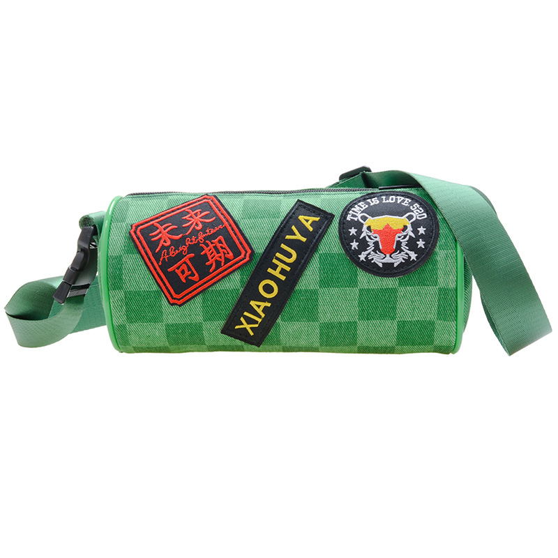 Nuevo bolso de mujer vaquero de primavera 2025 versión coreana del tablero de ajedrez bolso de hombro único cubo de agua bolso de padres e hijos