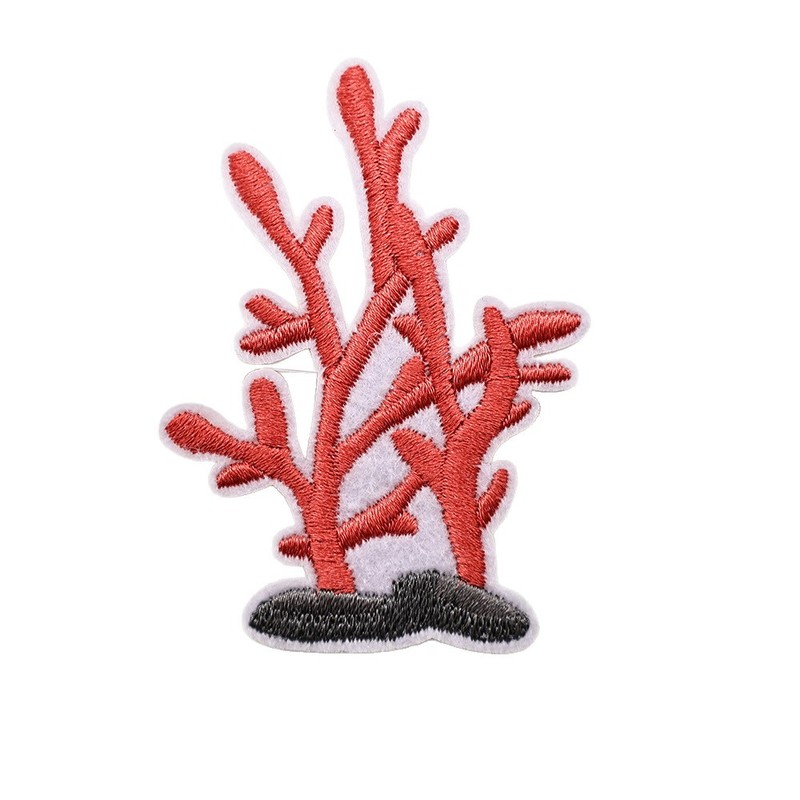 刺绣布贴海洋生物补丁贴海豚海草贝壳绣花章Patch服装帽子包装饰|undefined