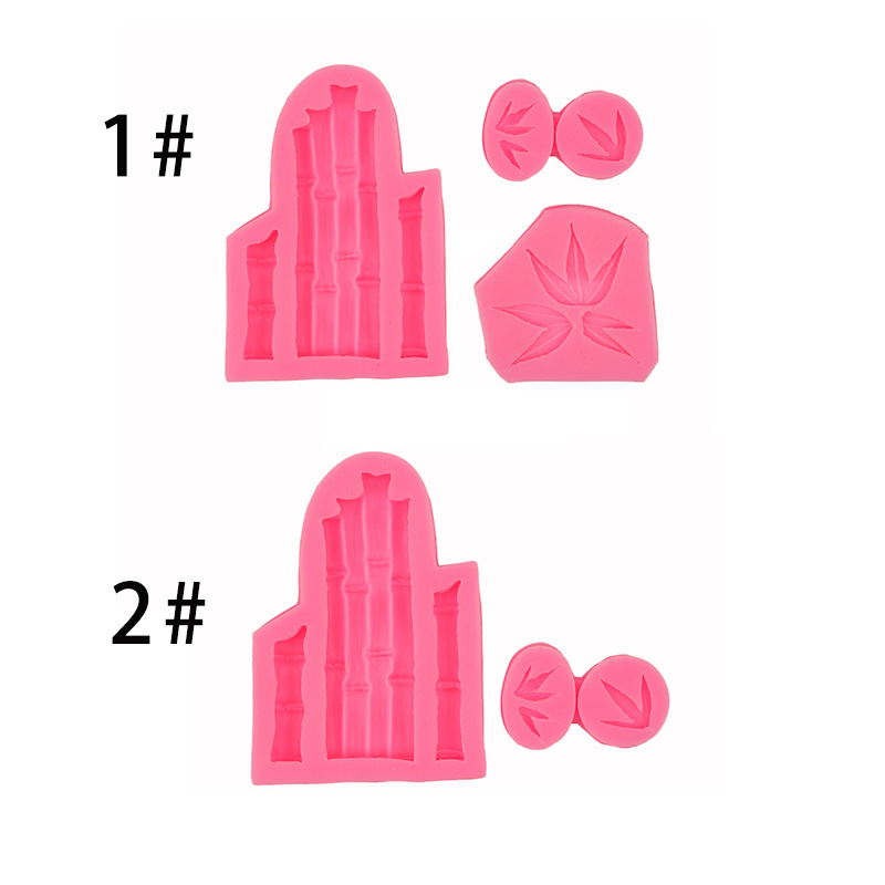 Bambú hoja de bambú fondant pastel de silicona molde para hornear DIY chocolate molde galleta ritmo seco molde de la torta