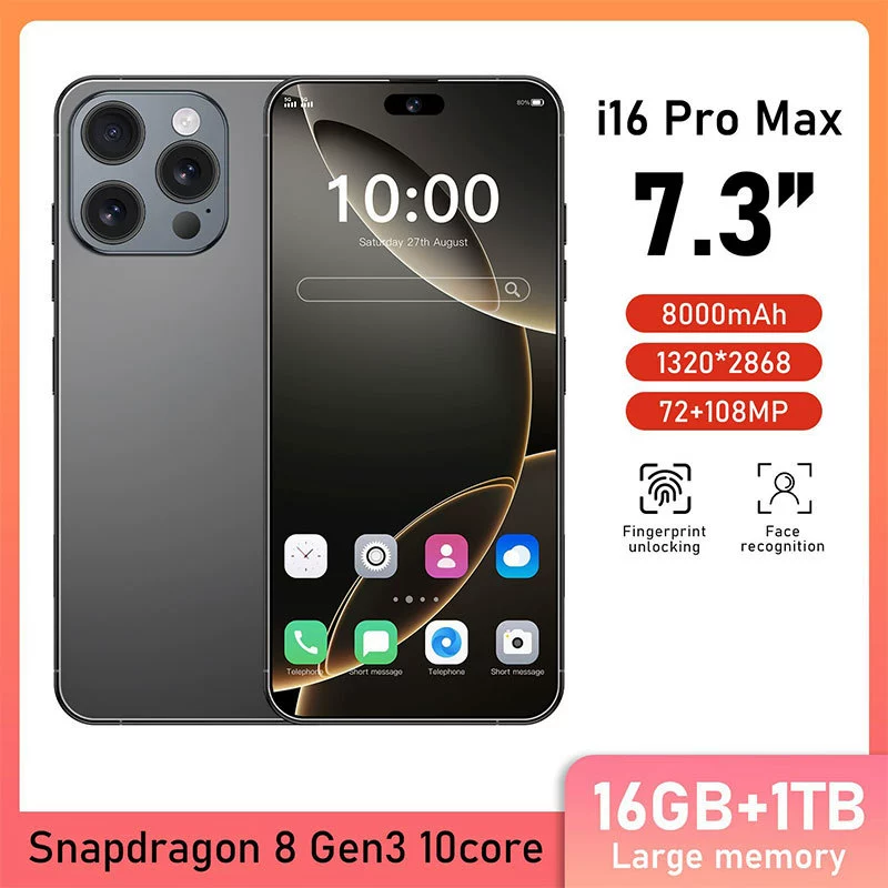 Умные часы, мобильный телефон Pro, Intel Core i16, 16 Pro Max, Android