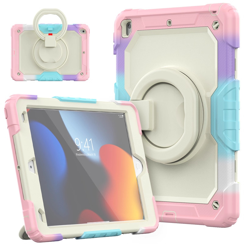 Cover para iPad protector de silicona personalizado anti-caída protector de tabletas de silicona de dibujos animados 3D colgante conjunto de soporte suave
