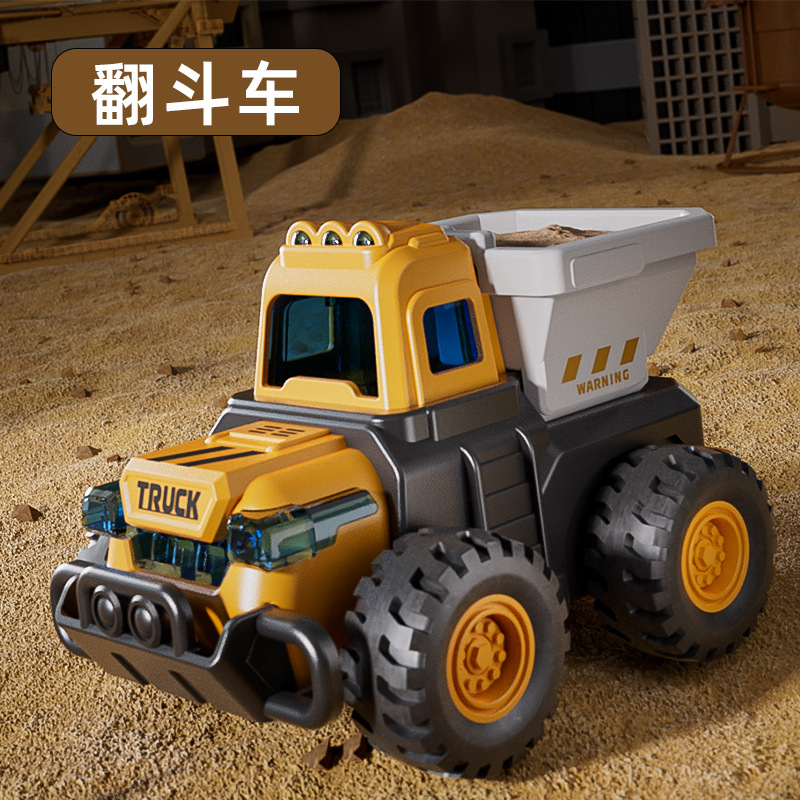 Set de vehículos de construcción de empuje y arrastre: excavadora, coche de juguete, excavadora, apisonadora, bulldozer, montacargas, vehículo de ingeniería, deslizamiento inercial.