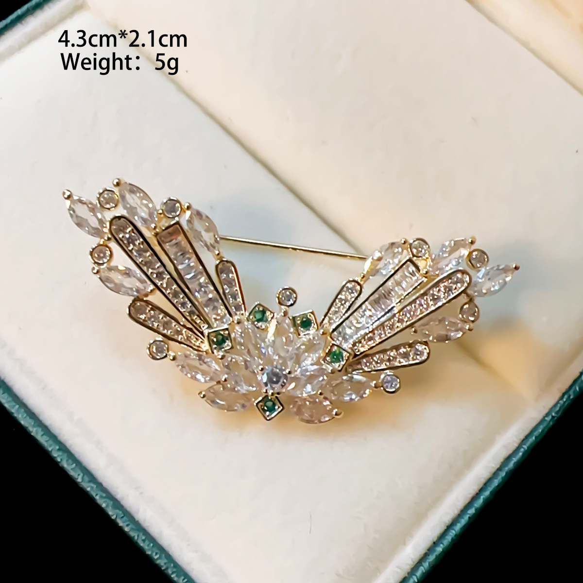 IG Style Shiny Leaf Flower Butterfly Copper Plating Inlay Pearl Zircon Unisex Brooches display picture 9