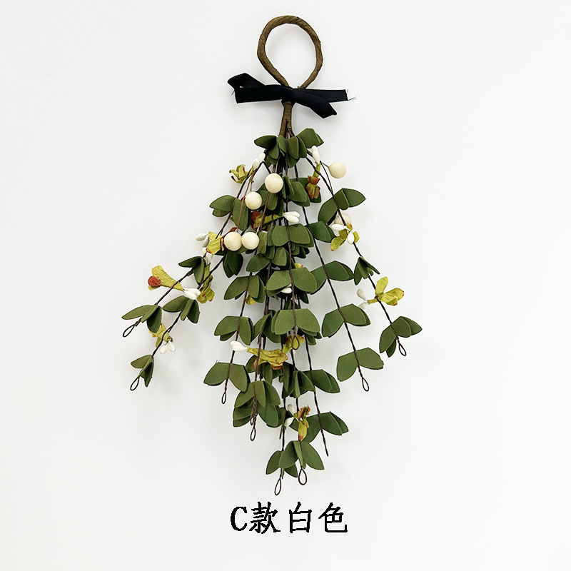 Fuente de la fábrica simulación planta verde simulación muérdago hogar decoraciones de la boda adornos colgantes de pared muérdago