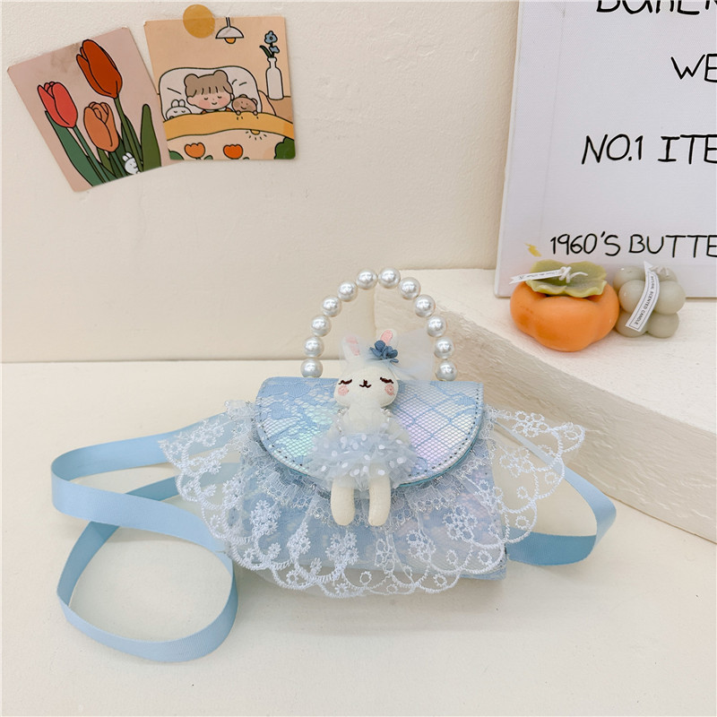 Bagos de princesa de perlas de moda, bolsos lindos para niños, mochilas de textura casuales, bolsos de cambio, accesorios