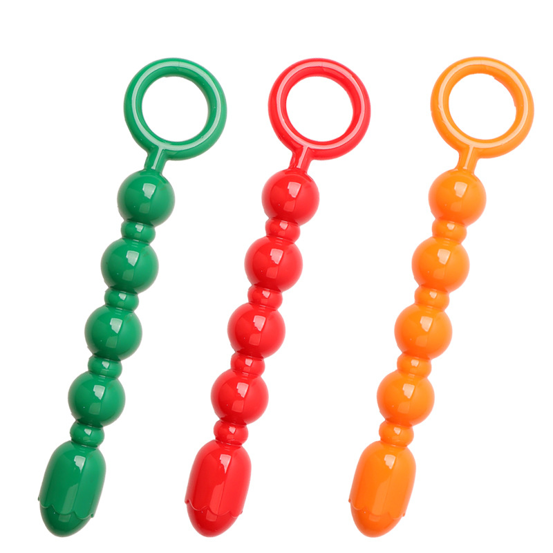 Lotus Flower Anal Beads, TPE Training Toy, Colorful Orange, Boxed — detail image 10