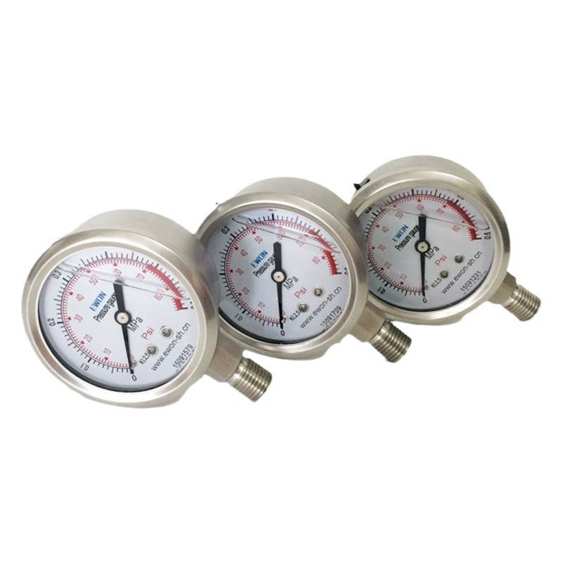 Поставка манометра с двойной шкалой из пси нержавеющей стали ударопрочный манометр YTFN-100H Шанхай Иво Эвон