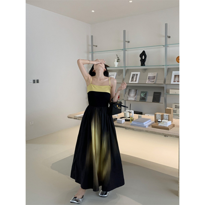 Summer Sense Design Sense Niche Elegant Tie-dye Sling dress New High Waist Slimming French Style Hot Girl Dress for Women Summer Sense Design Sense Niche Elegant Tie-dye Sling dress New High Waist Slimming French Style Hot Girl Dress for Women