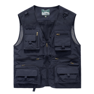 [8512] Foreign trade wholesale mesh quick-drying vest men's leisure outdoor multi-bag fishing photography vest vest
