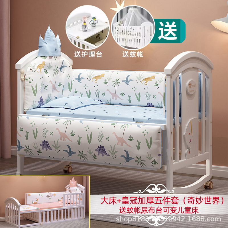 Cuna blanca europea de madera maciza
