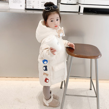 巴拉巴拉同款女童羽绒服中长款加厚保暖小童儿童女宝宝可爱外套冬