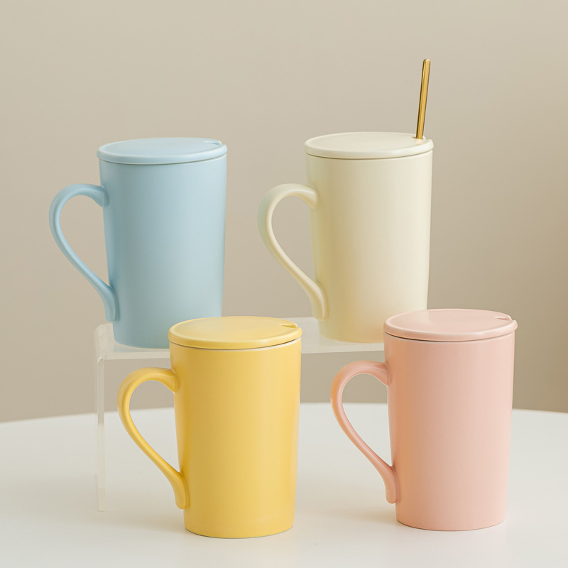 Esmalte mate taza de cerámica taza de macarón taza de agua inswind taza de café minimalista nórdica impresa