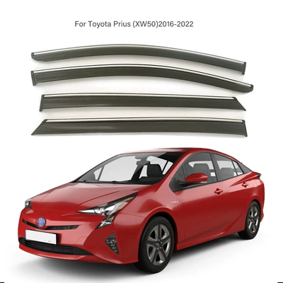 Dedicated to Toyota Prius Prius rain shield injection window rain eyebrow XW50 XW60 thick rain shield cross-border (Rain shield) - 2016-2022-prius-injection-molded-with-bright-strips