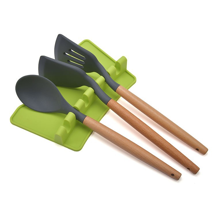 Amazon cuchara de silicona pad Dispositivo de almacenamiento cuchara de sopa estante de almacenamiento cuchara Dispositivo de almacenamiento cuchara de silicona pad espátula