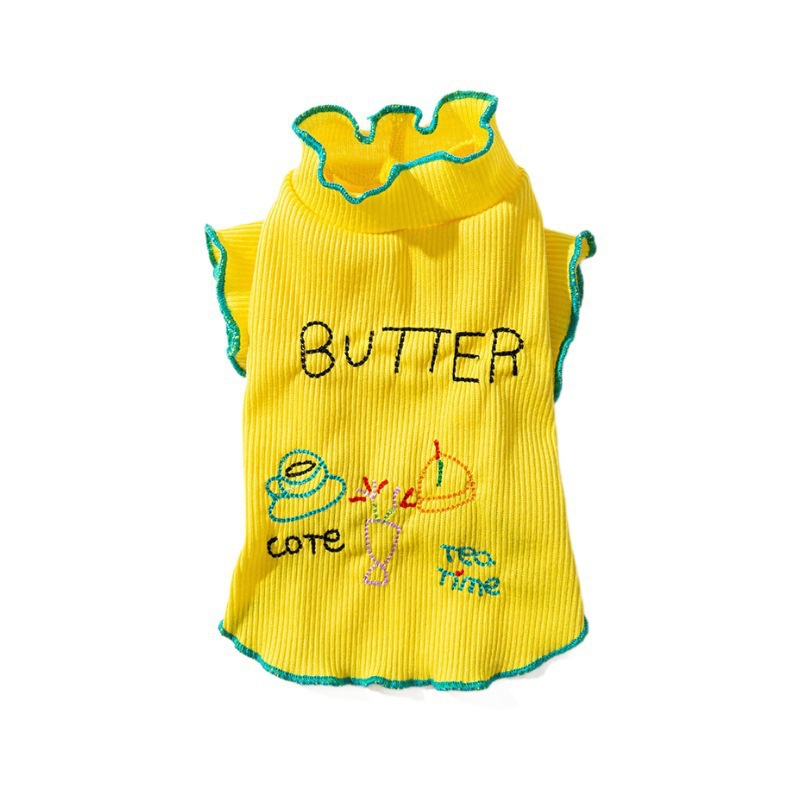 Primavera y verano perros ocio té de la tarde ropa de casa gato camiseta de base ropa de aire acondicionado camiseta de base ropa de mascotas