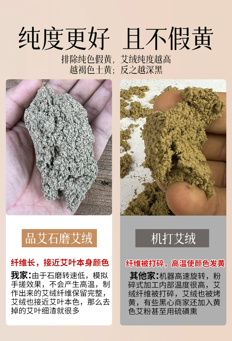 Moxa Sticks Pure Mugwort Ai Zhu Children Home Use Moxibustion Cones Stone Ground Wool 1 Box specifications