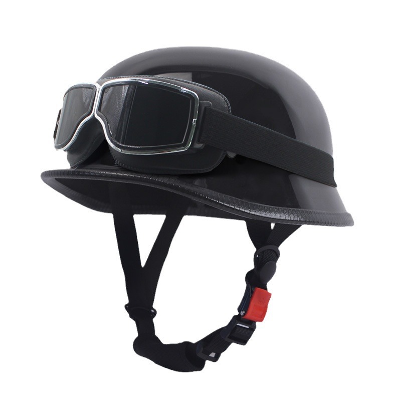 MAHAER Nuevo estándar nacional para hombres y mujeres Ha Retro Cruise Prince Half Casco Lei Net Red Coche eléctrico Casco de seguridad Casco