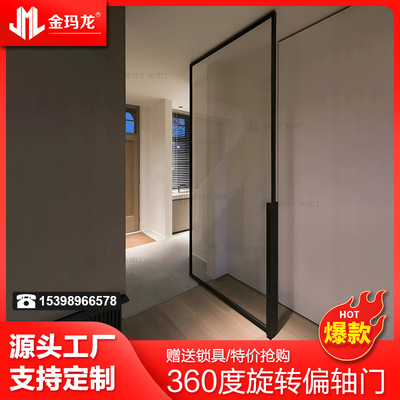 網紅偏軸門金瑪龍80系列中懸門歐美公寓入戶玻璃門跨境入戶樞軸門