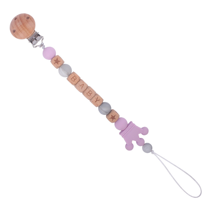 Bebé suministros Beech chupete clip DIY bebé nombre creativo de silicona corona chupete cadena anti-gota cadena