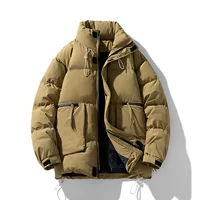 Демисезонная тёплая мужская куртка оверсайз, высокий воротник, регулировка низа и манжет