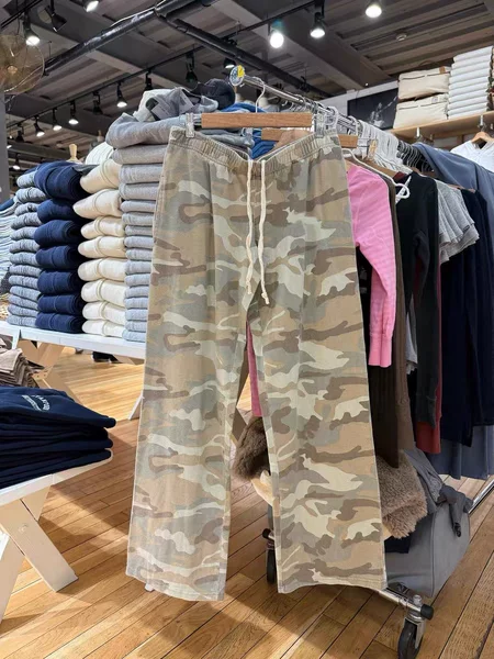 Bm New American Retro Low-Waist Camouflage Drawstring Straight-Leg Pants for Women, Bm Casual Pants, Slimming Elastic Waist Long Pants, Sweatpants