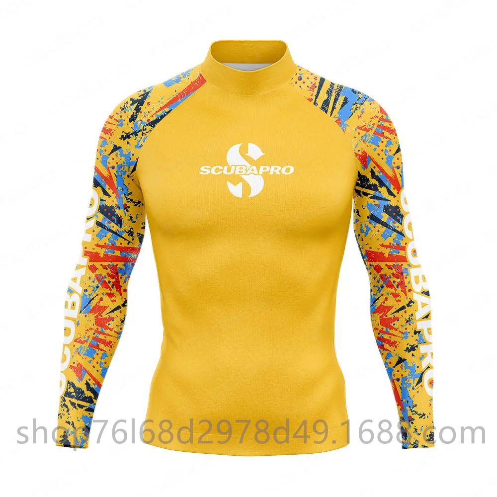 SCUBA Surf Suit Sun Protection Suit Snorkeling Swimsuit Long Sleeve Split Top Quick-drying Jellyfish Suit High Collar Diving Suit for Men