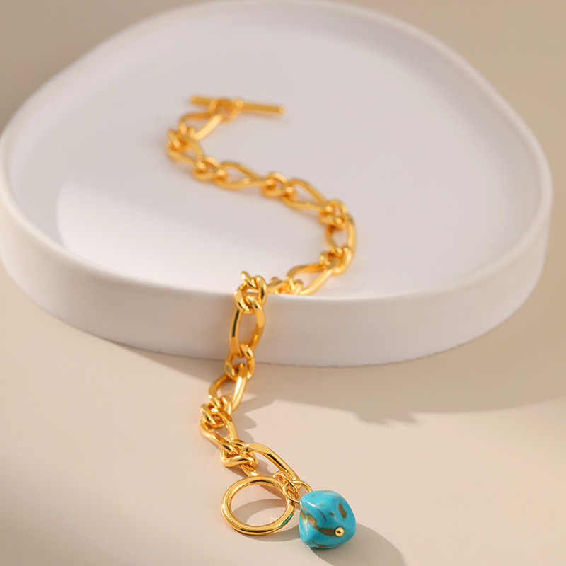 Fashion Geometric Copper Turquoise Plating Bracelets 1 Piece