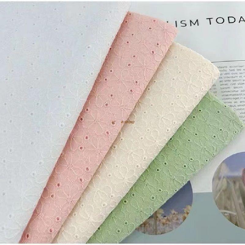 Wholesale In-Stock Lightweight All-Cotton Computer Embroidery Hollow Fabric for Shirts, Dresses, and Children's Clothing