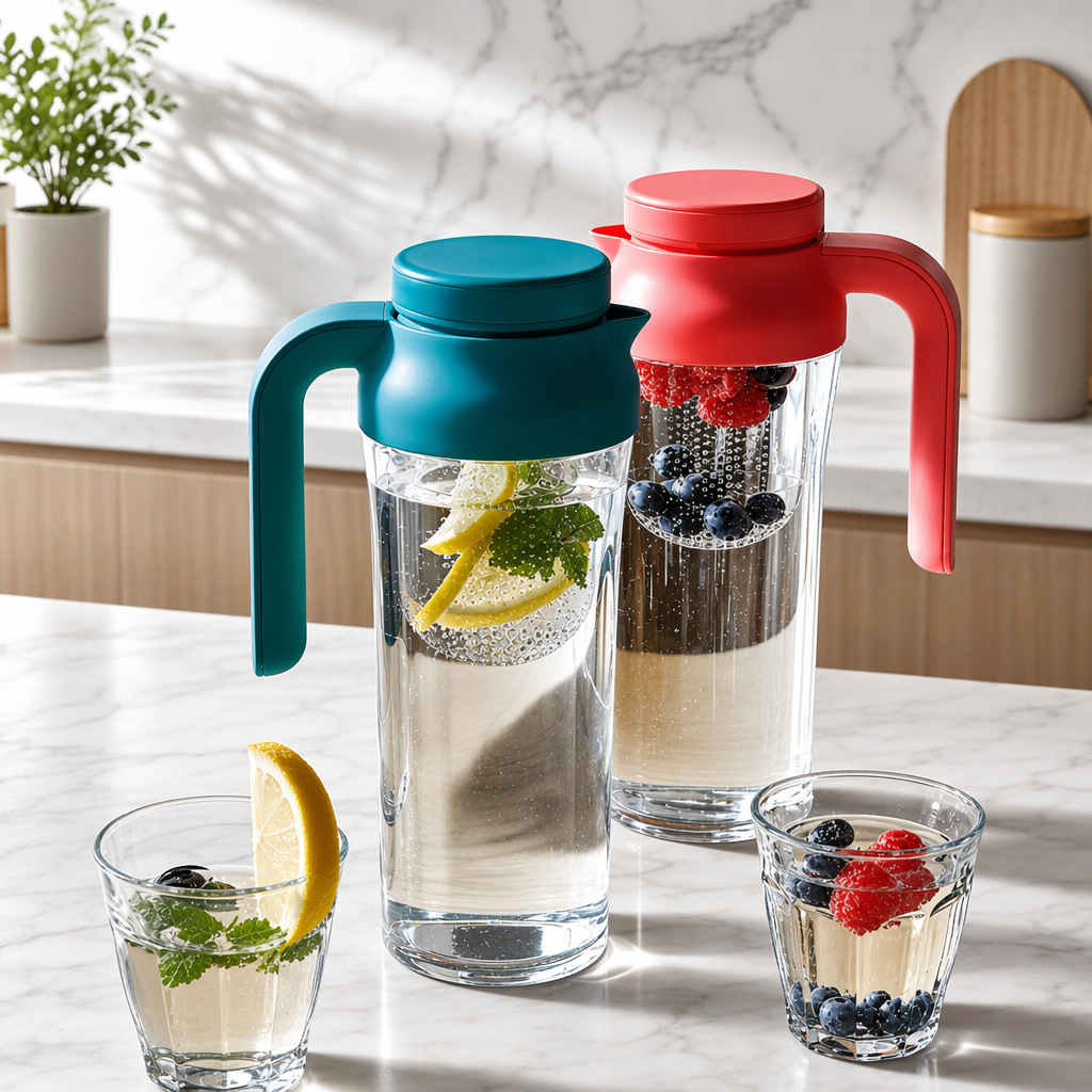 Gran capacidad resistente a altas temperaturas botella de agua fría taza de agua bebida botella de jugo hogar plástico botella de agua fría 1.1L ventas directas de fábrica