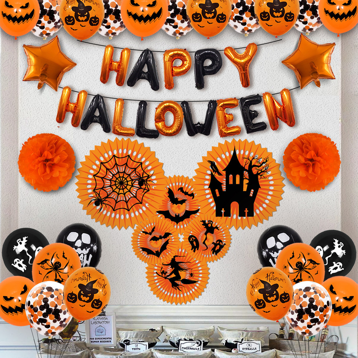 Nueva FIESTA DE Halloween decoración globo combinación cráneo calabaza globo fantasma fiesta Halloween globo traje