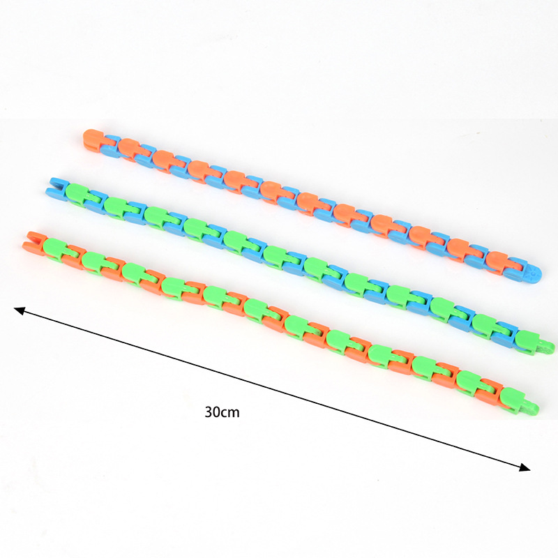 Pulsera de fluido mágico transfronterizo cambiable cadena de bicicleta de descompresión plegable de 24 secciones pista de cadena de juguete al por mayor