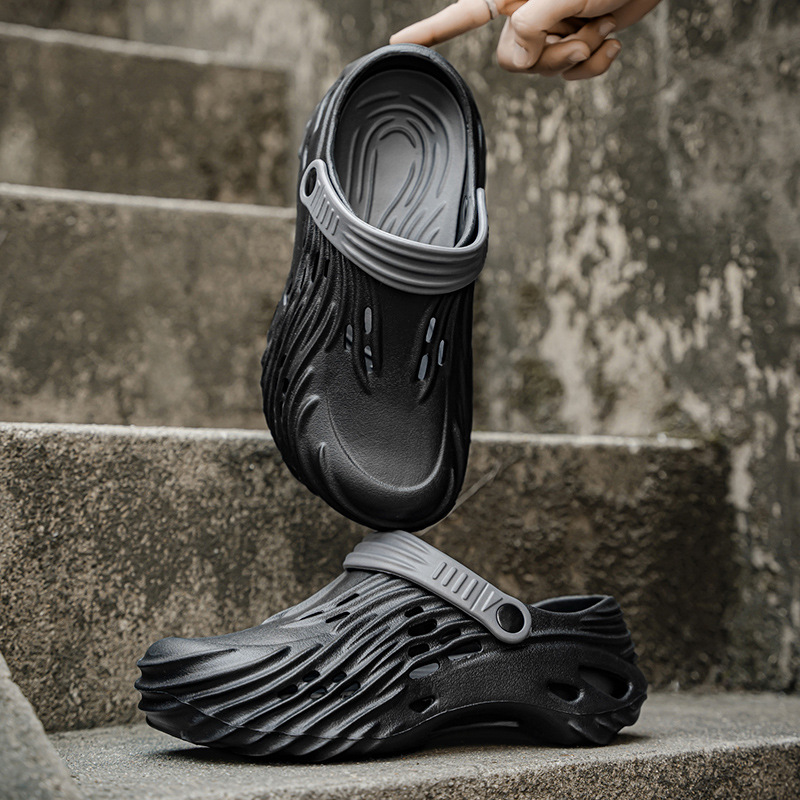 Zapatos con agujeros para hombres en verano, zapatos de suela gruesa, zapatillas Baotou, deportes al aire libre, sandalias de playa