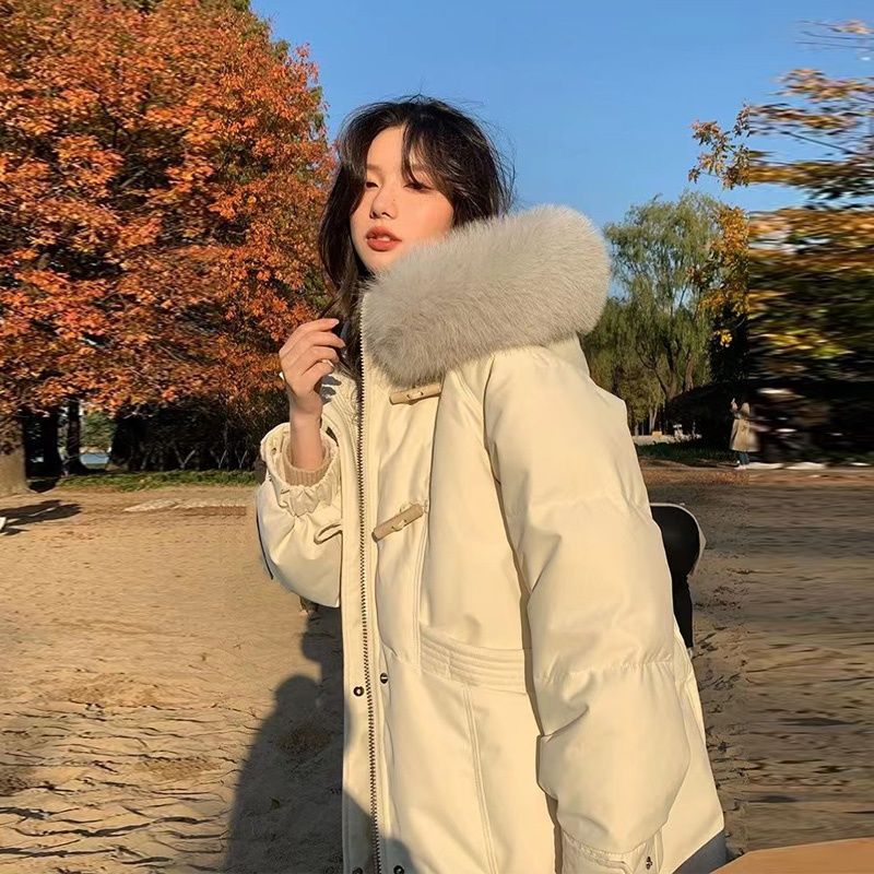 2024新款工装棉服女冬季保暖连帽防风小个子棉袄宽松加厚时尚外套