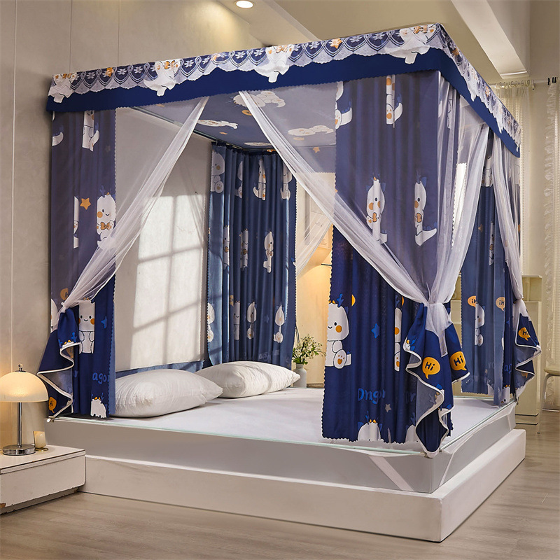 2024 nueva cama sentada, sombreado y a prueba de mosquitos, mosquitera integrada para el dormitorio doméstico, cama anti-caída, engrosamiento, hilo de tienda