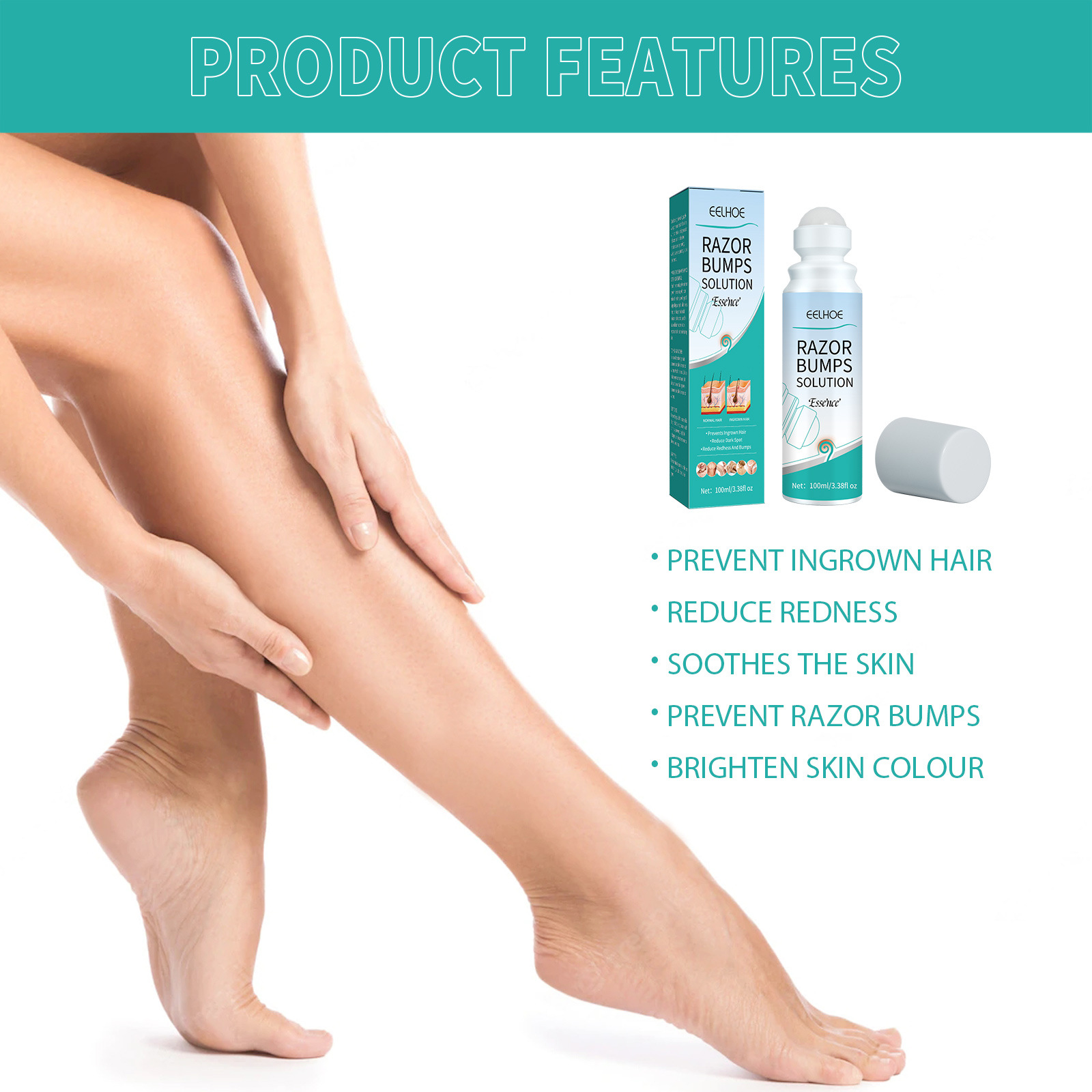 Bola de afeitar EELHOE para reparar los granos de la piel y evitar que el cabello crezca hacia adentro._voghion.com