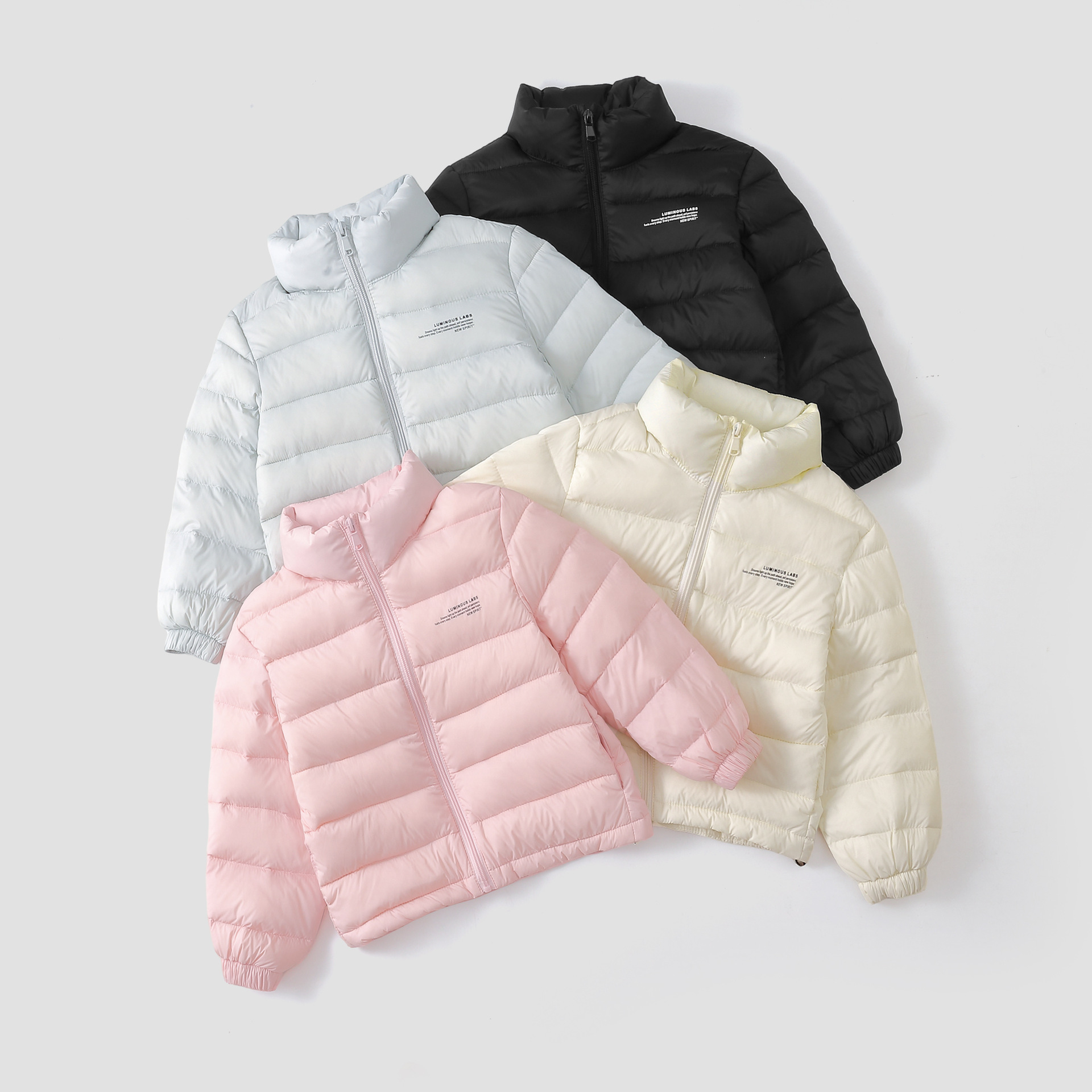 2026 Autumn/Winter New Korean Style Down Jacket for Boys and Girls, Children's Stand Collar Lightweight Short Coat with Inner Lining